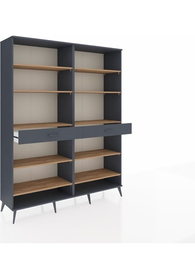 Hyperion Gardrop 10 Raflı 2 Çekmeceli 176x44x221 Antrasit-çam/antrasit Beyaz Hyperion Gardrop 10 Raflı 2 Çekmeceli 176x44x221 Antrasit-çam/antrasit Beyaz