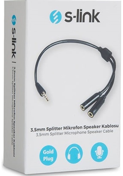 S-Link Sl-302Ms 3.5Mm Splitter Mik. Speaker Kablo