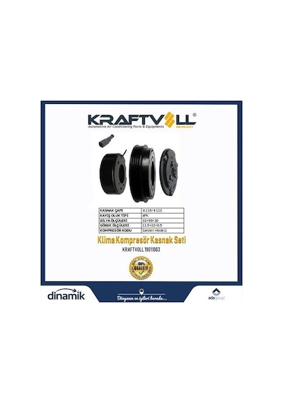 Kraftvoll 19011063 Klima Kompresör Kasnak Seti Fiat Ducato Iveco Daily 6453-sv Diğer