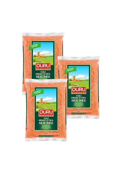 Duru Kırmızı Futbol Mercimek 3 x 1 KG