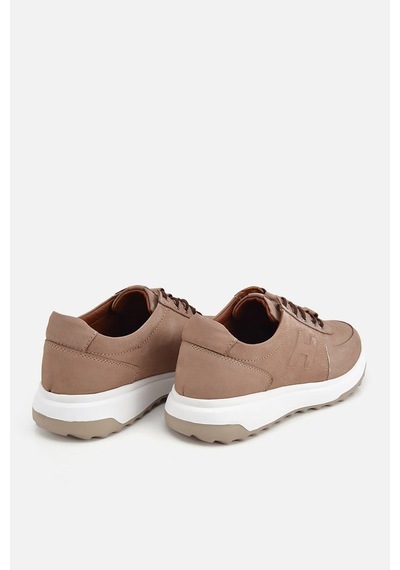 Yaya Erkek Bej Nubuk Deri Bağcık Detaylı Sneaker