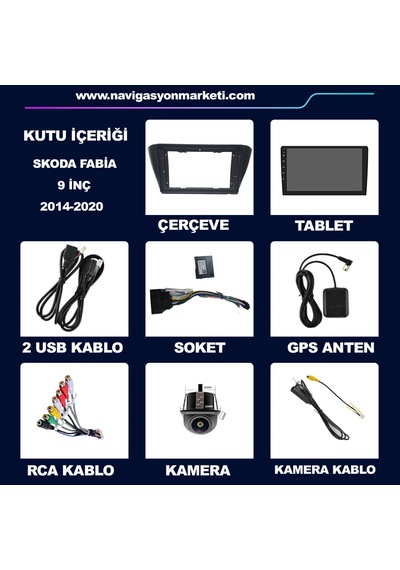 Medya Magic Skoda Fabia 2015-2020 Uyumlu 8-128 Gb Multimedya Navigasyon 9"
