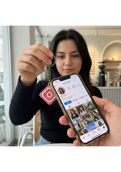 Nfc Instagram Nfc Akıllı Anahtarlık - Hızlı Takipçi Kazanma Aracı Açık Pembe