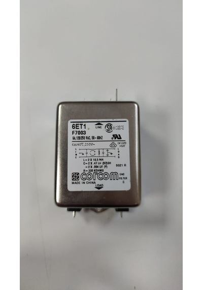 Corcom 6VV1 F7251 RFI Güç Hattı Filtresi, 6 Amp, 120/250 VAC, 50-