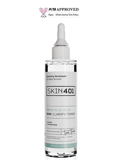 Skin401 %2 Salisilik Asit Bha Arındırıcı, Gözenek Sıkılaştırıcı Siyah Nokta Karşıtı Tonik 200ml