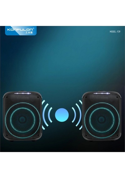 F39 25w Sürücülü Rgb Işıklı 2 Adet Mikrofonlu Bluetooth 5.3 Kablosuz Hoparlör Siyah