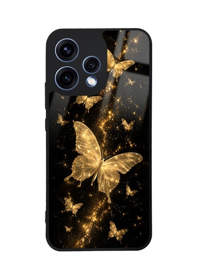 Oppo Reno 15 Yellow Samsung Galaxy Uyumlu  Butterfly Tasarımlı Glossy Telefon Kılıfı Sarı