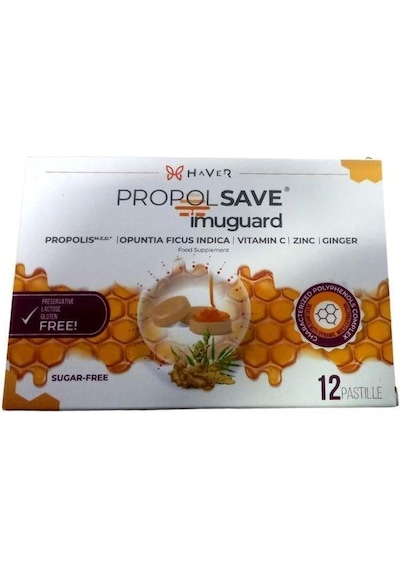 Propolsave Imuquard Propolis, Opuntia Ficus Indica, Vitamin C Ve Çinko İçerikli 12 Pastil