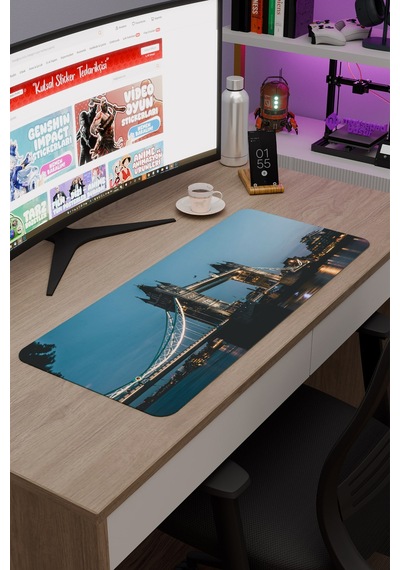 London Londra İngiltere 2 V4 70x30 Xl Gaming Kauçuk Kaymaz Taban Mouse Pad Fare Altlığı