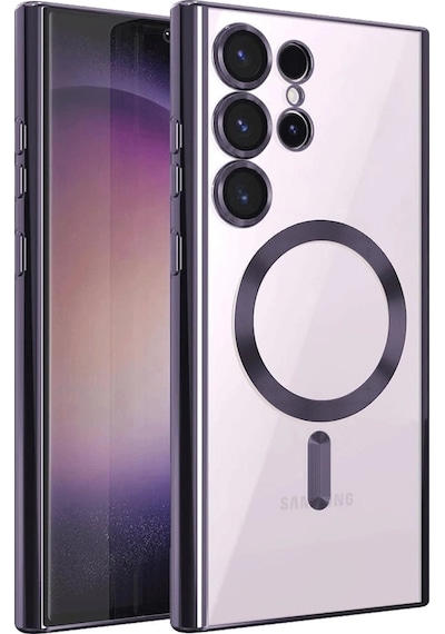 Newface Samsung Galaxy Uyumlu S25 Ultra Kılıf Kross Magneticsafe Kapak Glblseme - 17 - Mor