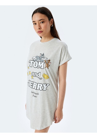Koton Lisanslı Kısa Kollu Bisiklet Yaka Baskılı Tom Ve Jerry Gecelik Gri Melanj 5slk60003mk Gri Melanj Koton Lisanslı Kısa Kollu Bisiklet Yaka Baskılı Tom Ve Jerry Gecelik Gri Melanj 5slk60003mk Gri Melanj
