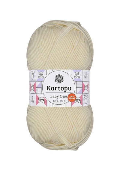 Baby One Tüylenmeyen El Örgü İpi Yünü Krem K025
