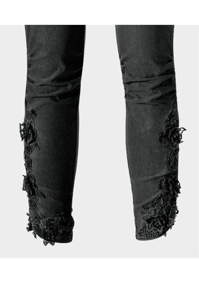 BULALGİY Kadın Antrasit Skinny Dantel Pantolon - BGA653036