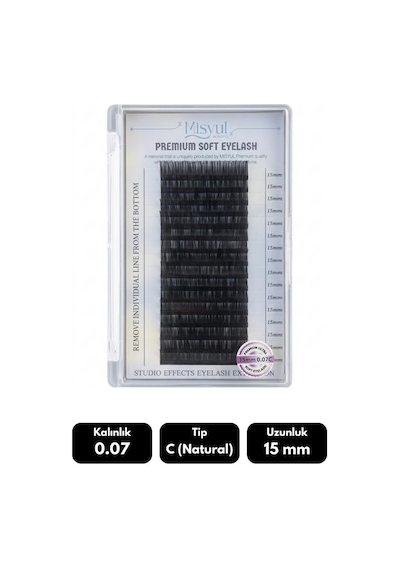 Misyul 0.07c Natural Kıvrım 15 Mm Soft Eyelash Doğal İpek Kirpik 16'lı