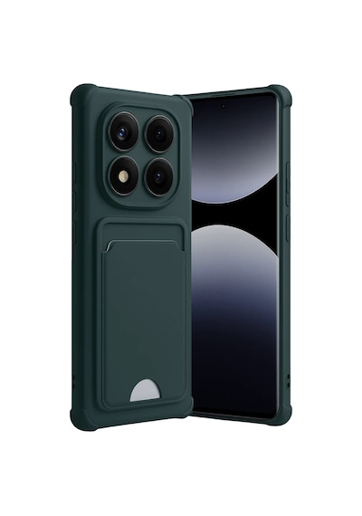 Xiaomi Redmi Note 14 Pro Plus Uyumlu Kelvin Kartvizitli Silikon - Koyu Yeşil