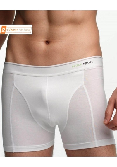 Blackspade 2'Li Paket Erkek Boxer-Beyaz