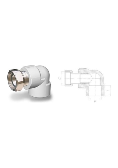 Pprc Döner Başlı Rakor 20-1/2 Mm. Beyaz