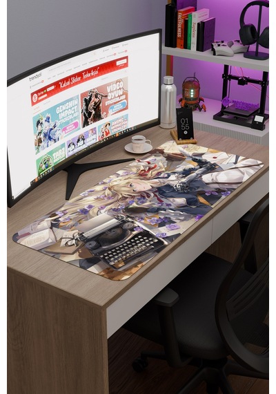 Violet Evergarden Anime V4 - 90x40 Xxl Gaming Kauçuk Kaymaz Taban Mouse Pad Fare Altlığı