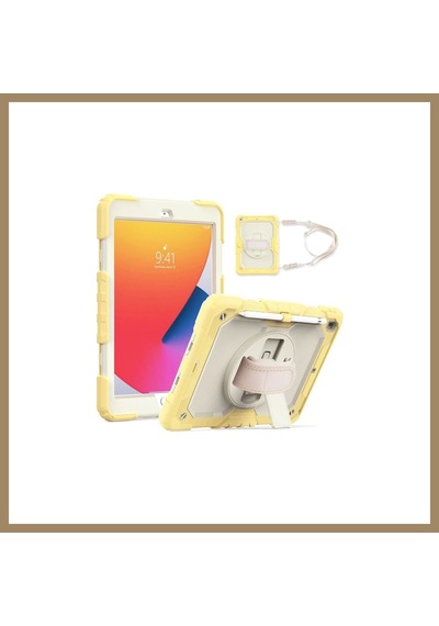 Bezos Apple Uyumlu iPad 10.2 7.nesil Kılıf Strap New Tablet Kapak - Sarı 22