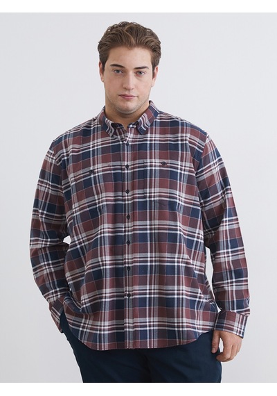 Lcwaıkıkı Classic Bordo Regular Fit Uzun Kollu Ekose Erkek Gömlek