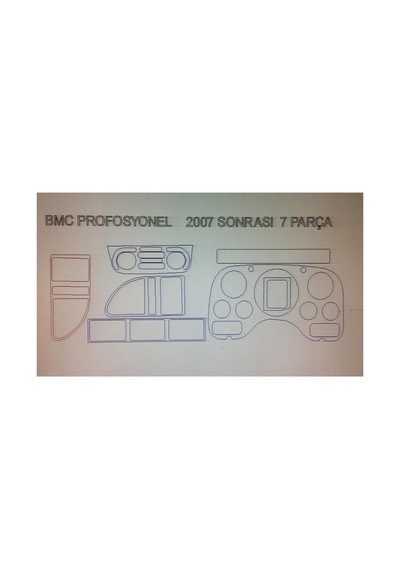 Bmc Profesyonel 2007 7 Parça Torpido Kaplama Renk Karbon