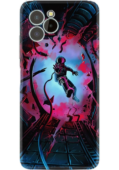 Oukitel C21 Pro Kılıf Silikon Desen Özel Seri Astronot Attack 1702