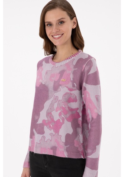 U.S. Polo Assn. Kadın Kum Melanj Bisiklet Yaka Basic Kazak 50293091-VR037