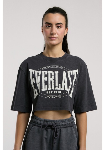 Everlast Authentic Boxing Wmn Antrasit Kadın Crop Tişört Antrasit