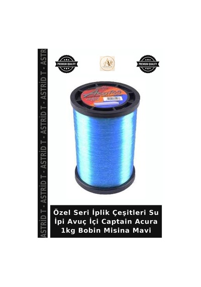 Özel Seri İplik Çeşitleri Su İpi Avuç İçi Captain Acura 1kg Bobin Misina Mavi 0.80 Mm