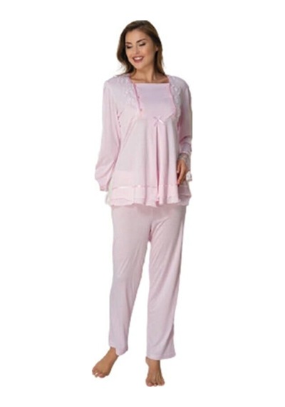 Effortt Effort Pudra Bel Ayarlı Uzun Kollu Hamile Lohusa Pijama Takımı 2015 Pembe
