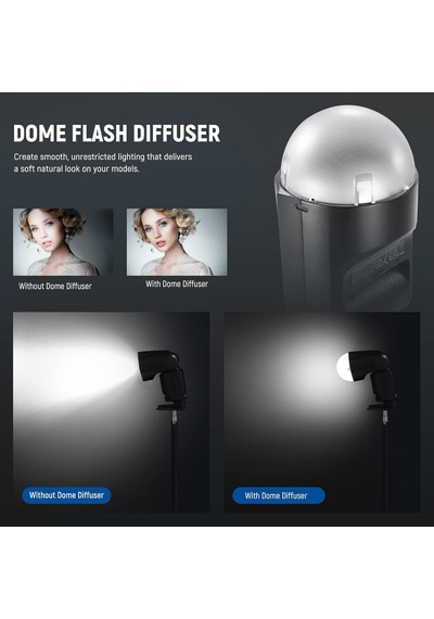 Manyetik Dome Difüzör Yuvarlak Kafa Speedlite Flaş İçin, Manyetik Bağlı Flaş Dome Işık Değiştirici Z2 Z1 Speedlite İçin, M12