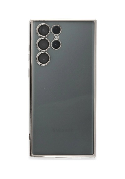 Newface - 635 - Samsung Galaxy S22 Ultra Kılıf Razer Lensli Silikon - Csmo-tex - - Gümüş