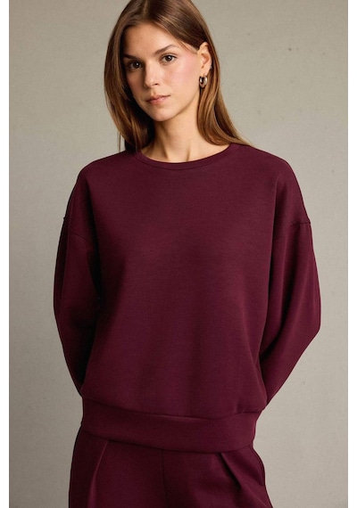 Defacto Bisiklet Yaka Modal Sweatshirt G2913ax25aubr115 Bordo