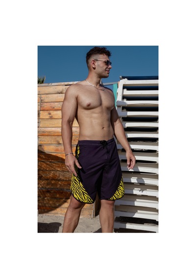 Pose I Down Leo Yellow Surf Boardshort Siyah