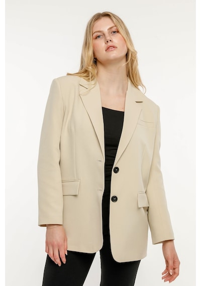 Taş Rengi Kadın Düğmeli Blazer Ceket 001