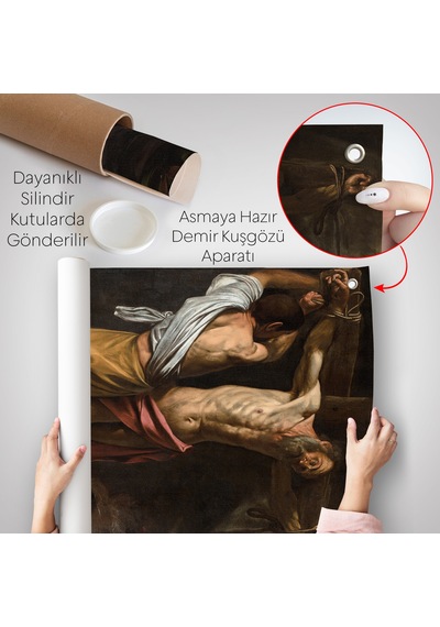 Caravaggio - Aziz Andrew'un Çarmıha Gerilmesi Duvar Örtüsü - The Crucifixion Of Saint Andrew-7424