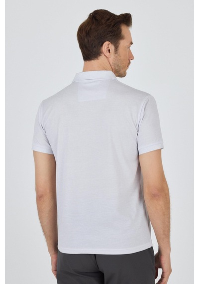 Kısa Kol Baskılı Pike Polo Yaka Cepsiz Slim Fit Tişört 1011250168 Gri