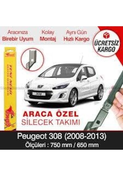 Ön Silecek Peugeot 308 07-13 Arası 75Cm/65 CM 6423.H6+6423.H5