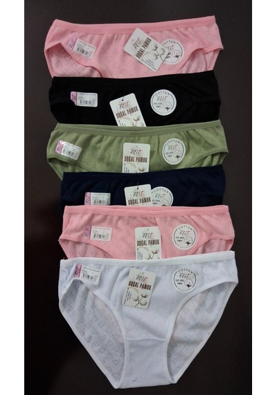 Tutku Elit 2708 Kadın Jakarlı Bikini Külot 12 Adet Çok Renkli