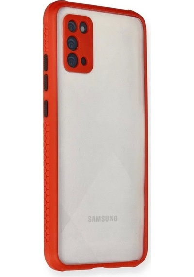 Samsung Galaxy A02s Kılıf Miami Şeffaf Silikon - Kırmızı