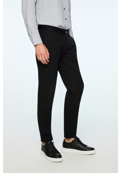 Morven Erkek Siyah Pamuk Trend Düz Slim Fit Chino Pantolon 26ys003008001 Siyah