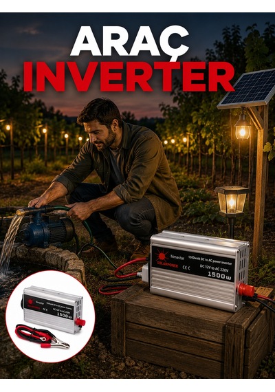 Akü Gücünü Ev Elektriğine Dönüştüren Güçlü İnvertör 1500w - Lisinya