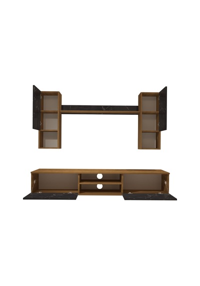 Decoraktiv Eko 5da Mdf Dvd Tv Ünitesi Tv Sehpası Pera - Siyah Mermer