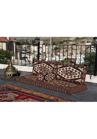 Bakırözü Home 1.kalite Şark Köşesi Takımı Yörük Kahve Modeli Sünger Dahil 4 Parça