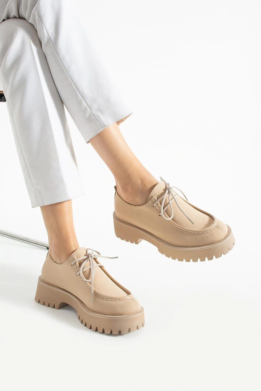 Kadın Yüksek Taban Loafer Arden - Bej Bej