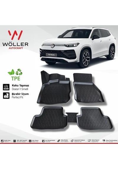 Volkswagen Tayron Paspas 2024 Sonrası Uyumlu 3d Wöller Ultraflex Esnek Açık Bej