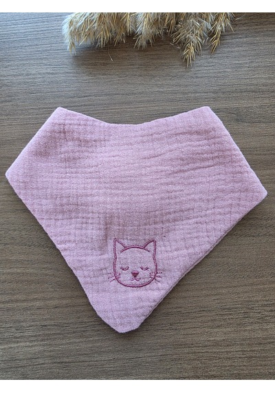 Venedy S Sleepy Bunny,lamb,kitty 3lü Nakışlı Müslin Bandana Önlük Seti Çok Renkli