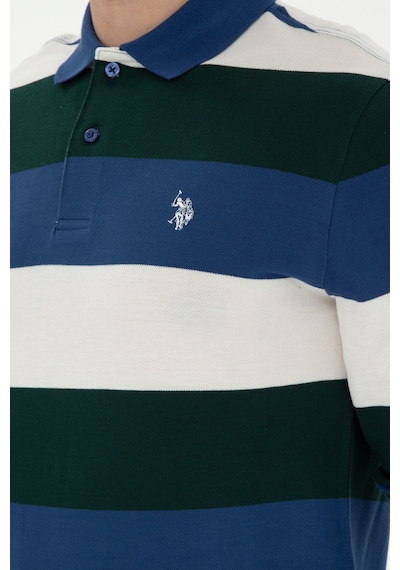 U.S. Polo Assn. Erkek Regular Fit Polo Yaka Koyu Yeşil Sweatshirt 50293428-VR079
