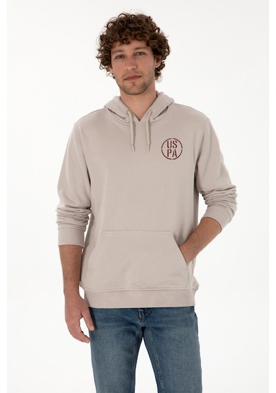 U.S. Polo Assn. Erkek Regular Fit Kapüşonlu Taş Sweatshirt 50313718-VR049