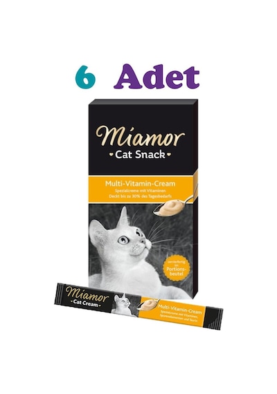 Miamor Cat Snack Multi Vitamin Cream Kedi Ödülü 6'lı 6 x 15 G